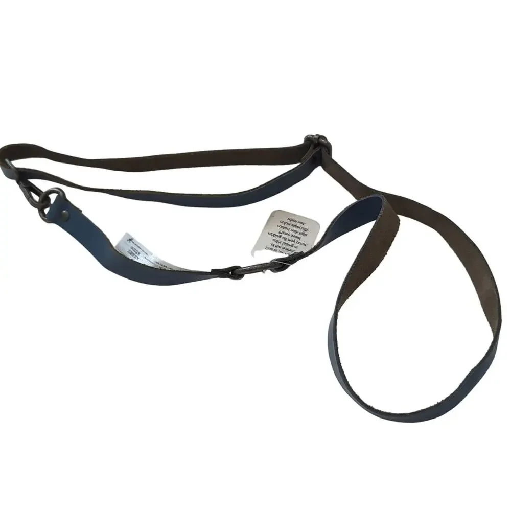 Free People Blue Leather Belt Adjustable OS XS-XL Western Cowgirl‎